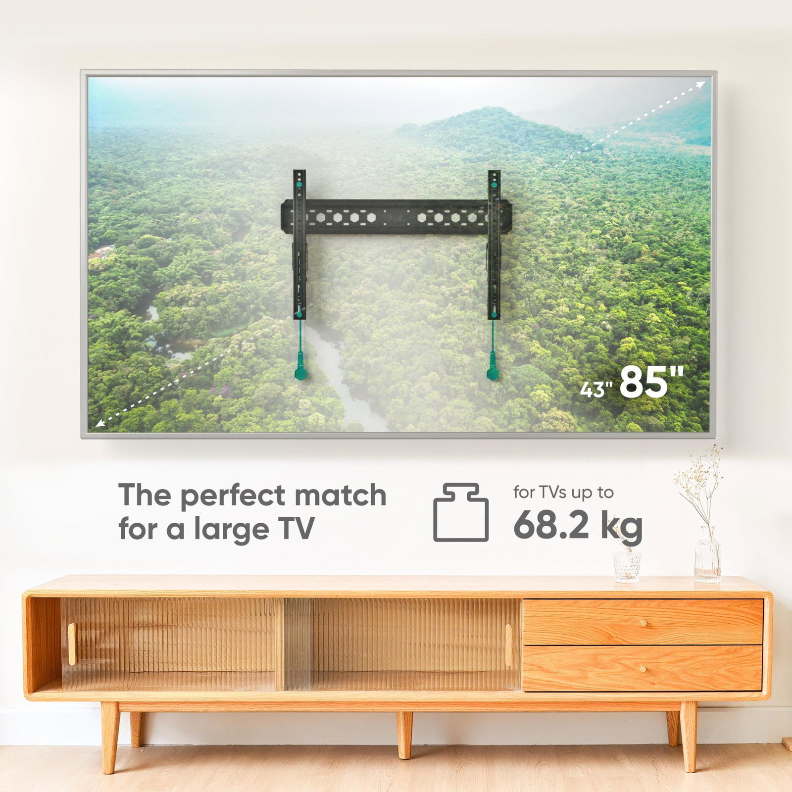 TV SET ACC WALL MOUNT /43-85/BLACK TM6-B ONKRON