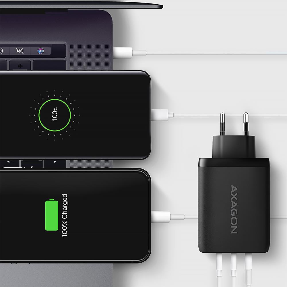 MOBILE CHARGER WALL USB 100W/GAN 3PORT ACU-DPQ100 AXAGON