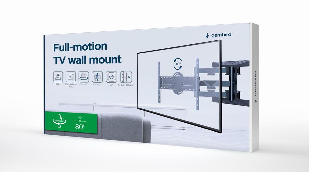 TV SET ACC WALL MOUNT 40-80/WM-80STR-01 GEMBIRD