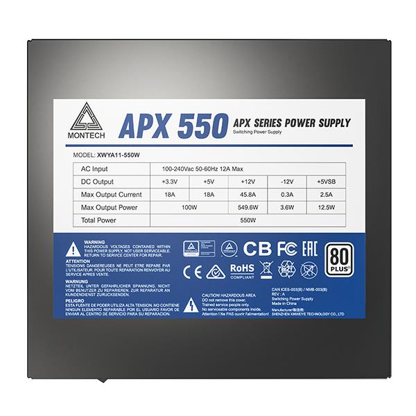 Power Supply MONTECH APX 550W ATX PC 100 - 240 V 550 W APX550