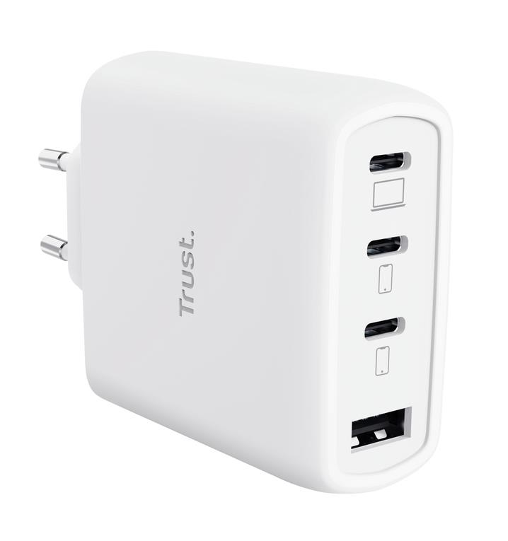 MOBILE CHARGER WALL MAXO 65W/4-PORT GAN WHITE 26068 TRUST