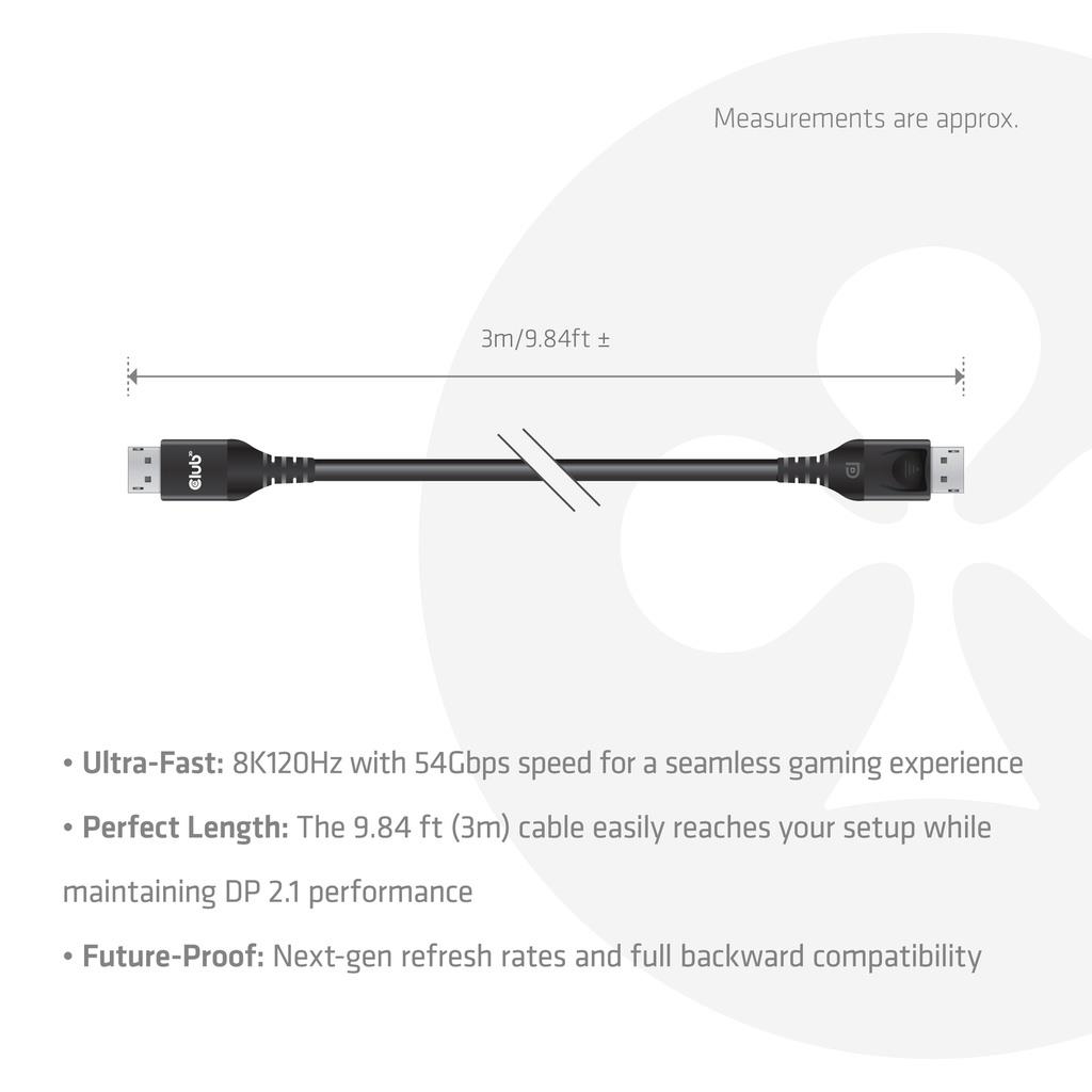 CABLE DP TO DP 3M/M/M CAC-1093 CLUB3D
