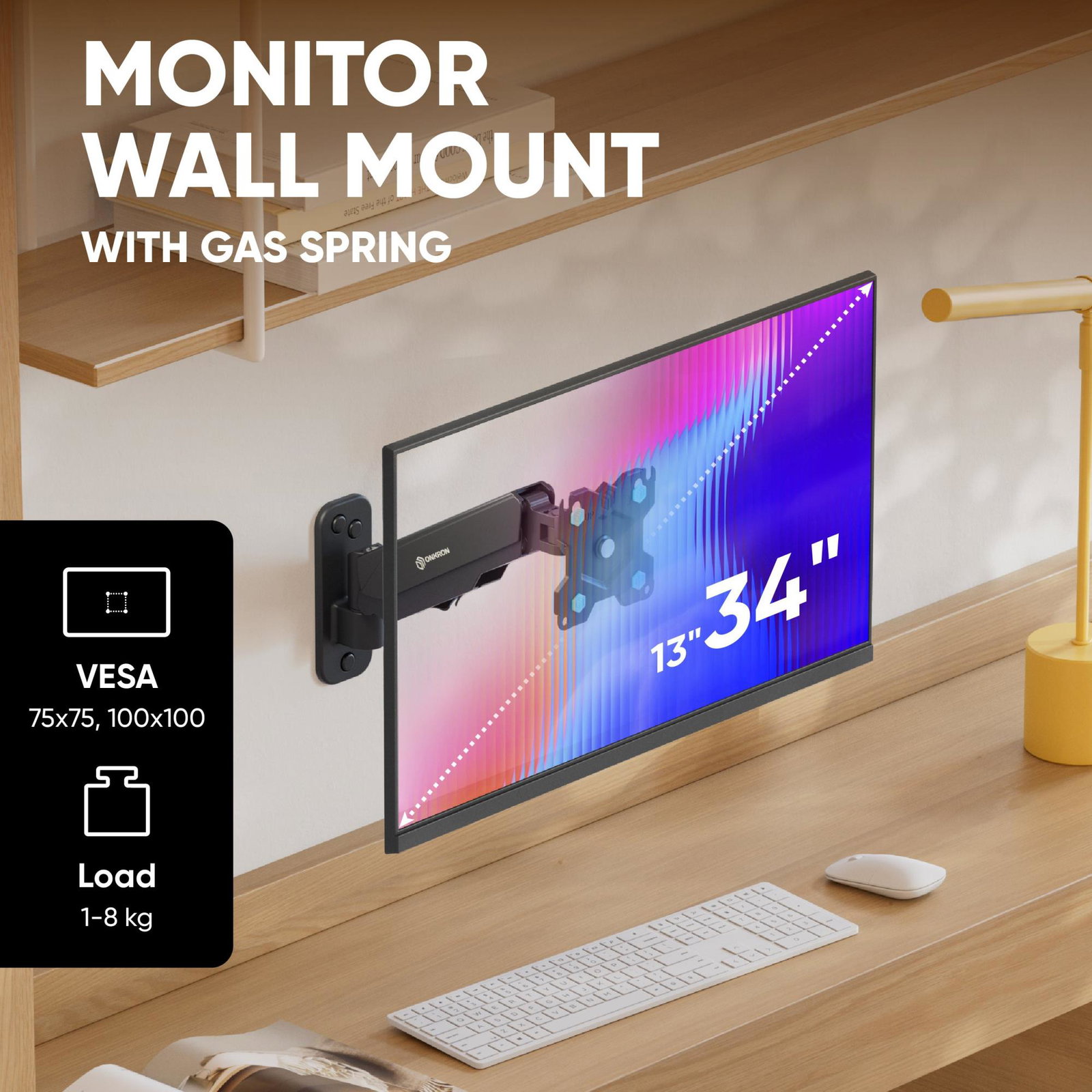 TV SET ACC WALL MOUNT /13-34/BLACK G120-B ONKRON