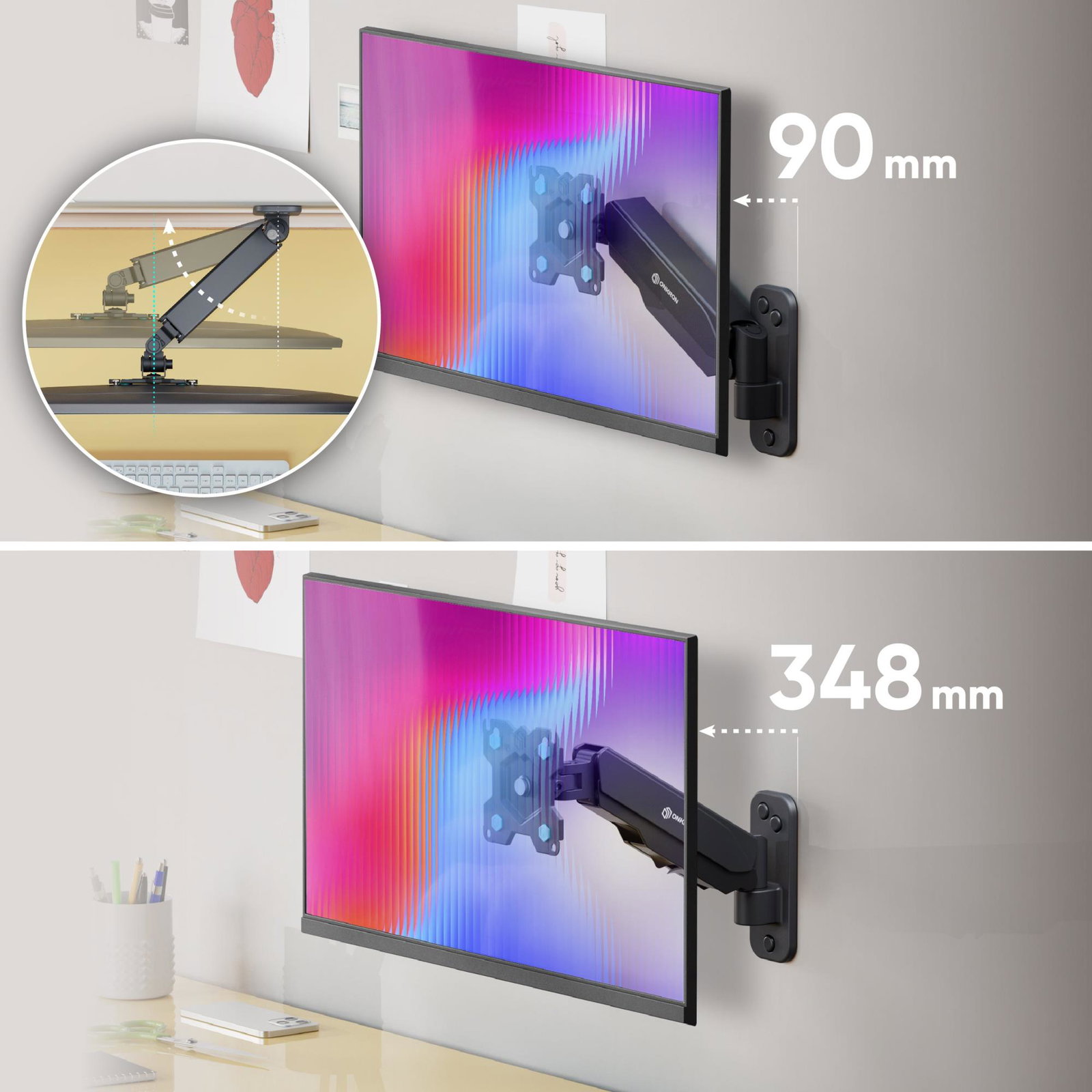 TV SET ACC WALL MOUNT /13-34/BLACK G120-B ONKRON