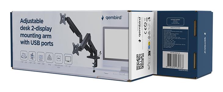DISPLAY ACC MOUNTING ARM/17-32 MA-DA2U-01 GEMBIRD