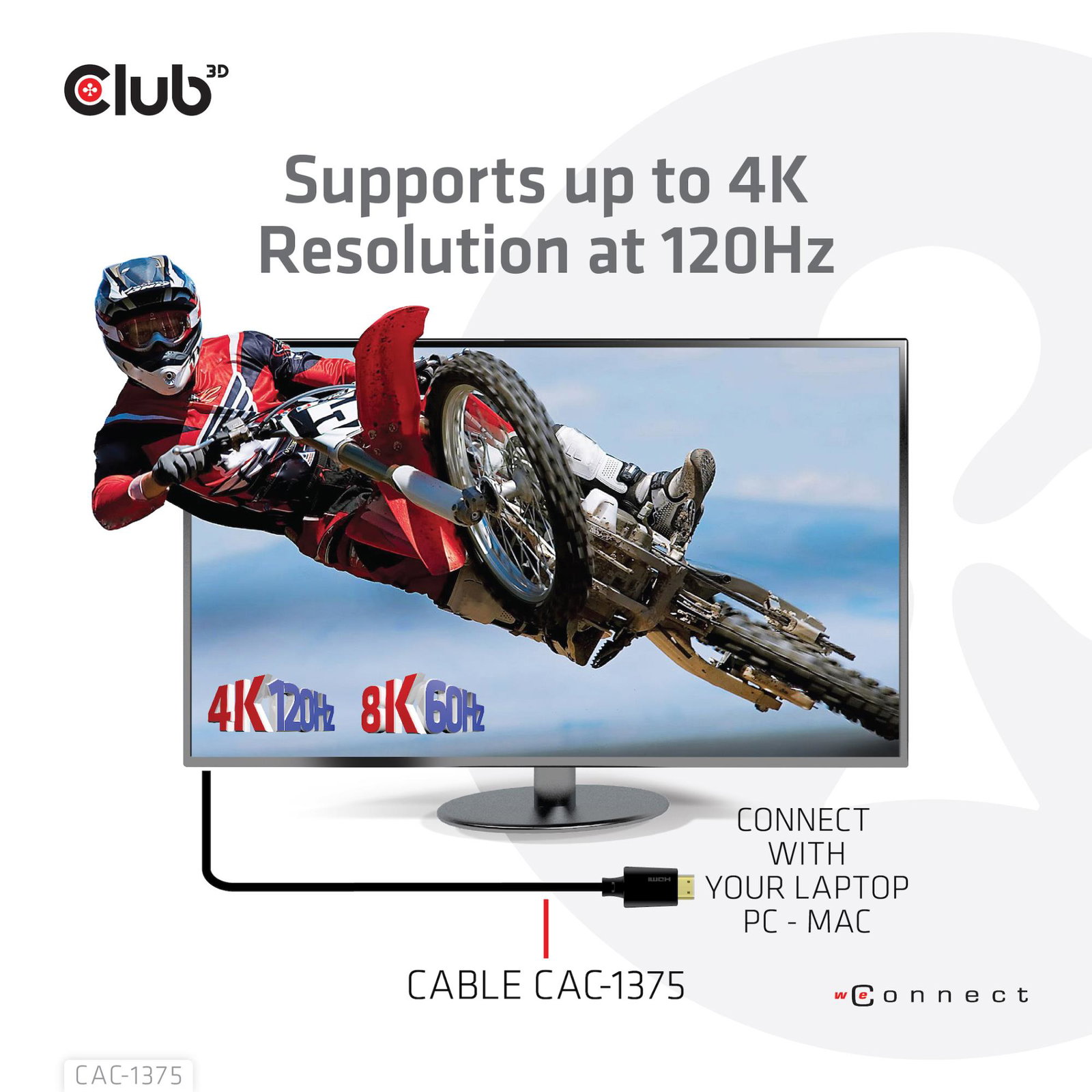 CABLE HDMI TO HDMI 5M/M/M CAC-1375 CLUB3D