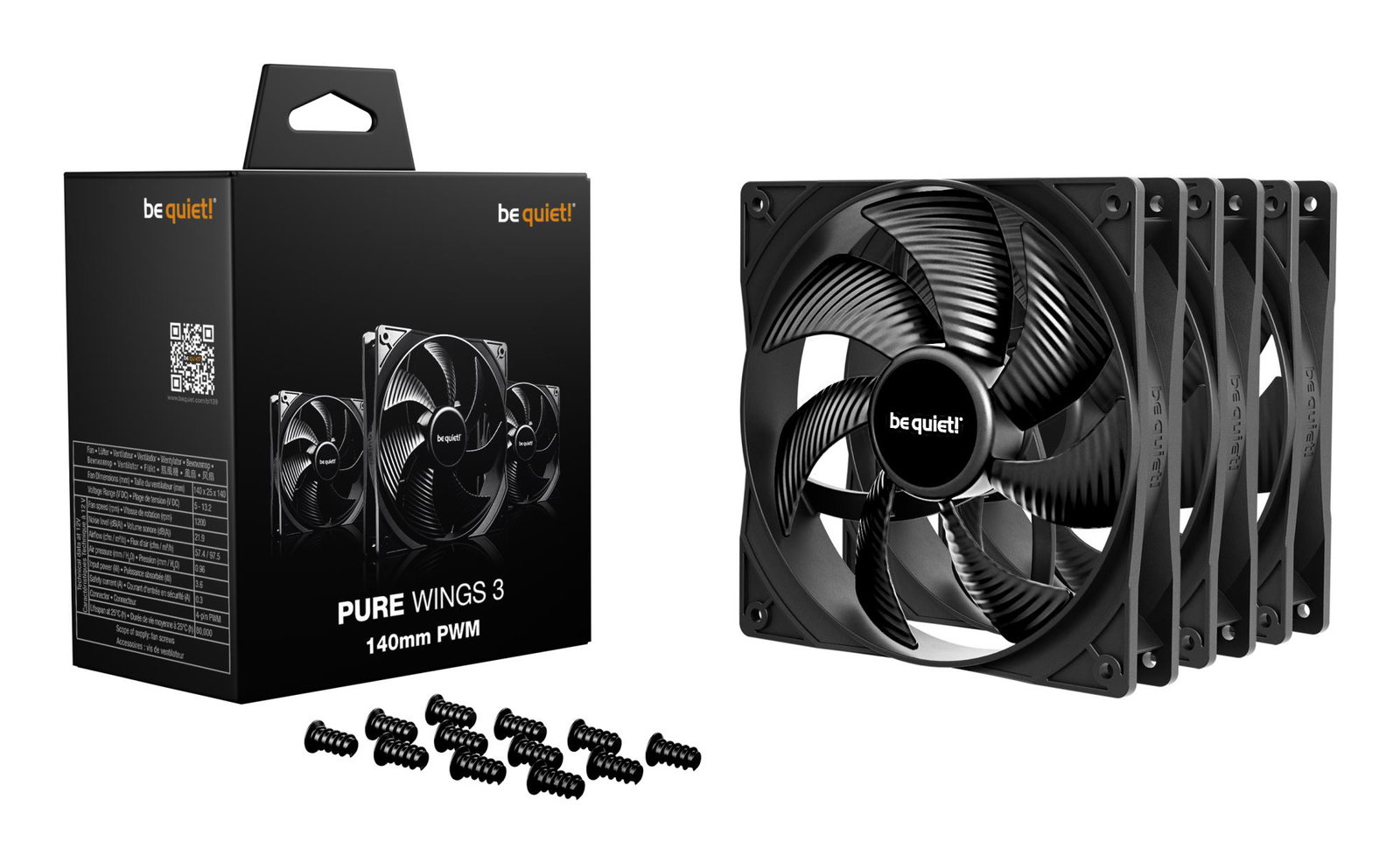 CASE FAN 140MM PURE WINGS 3/PWM 3PACK BL139 BE QUIET