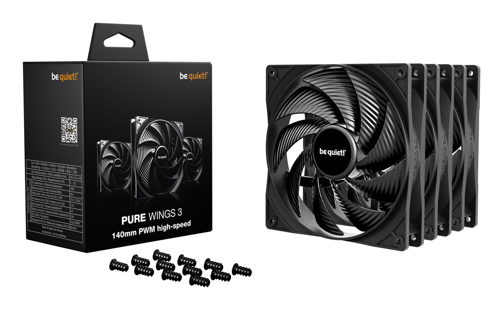 CASE FAN 140MM PURE WINGS 3/PWM HS 3PACK BL138 BE QUIET