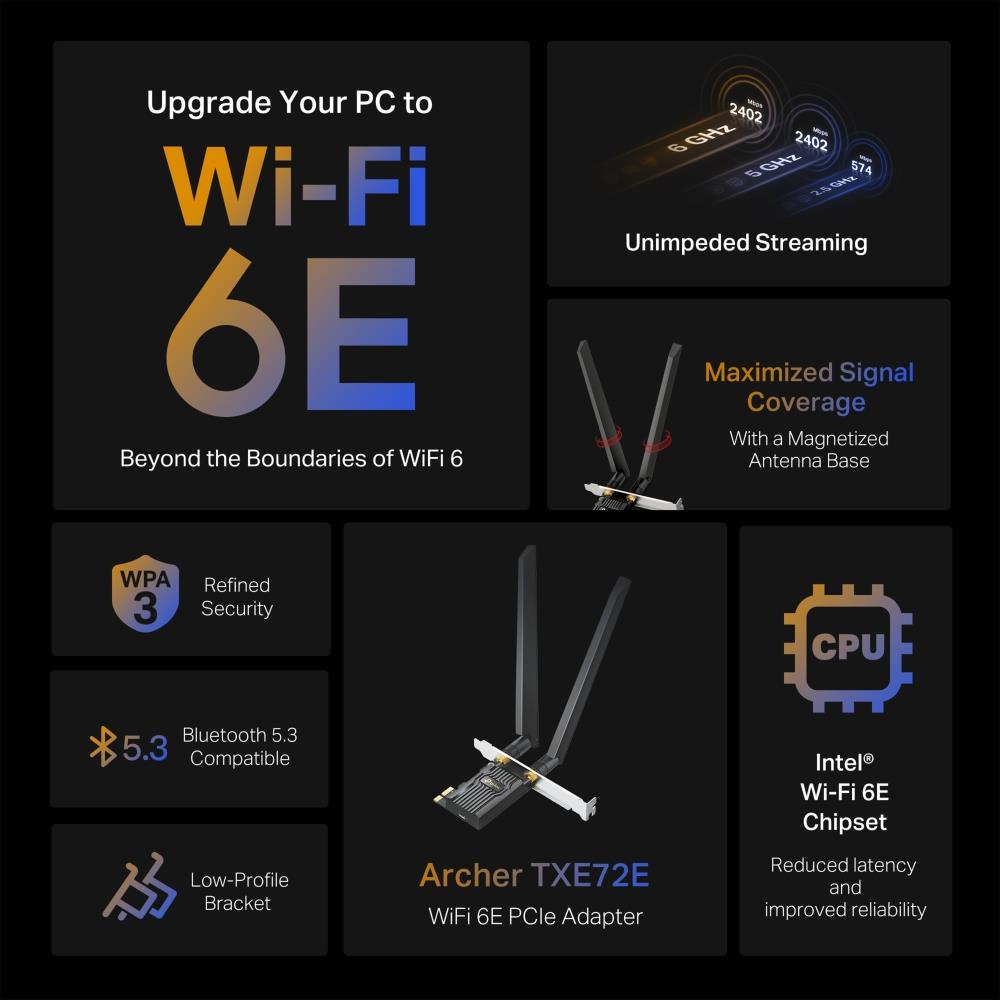 WRL ADAPTER 5400MBPS WI-FI 6E/ARCHER TXE72E TP-LINK