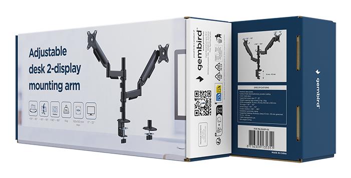 DISPLAY ACC MOUNTING ARM/17-32 MA-DA2P-02 GEMBIRD