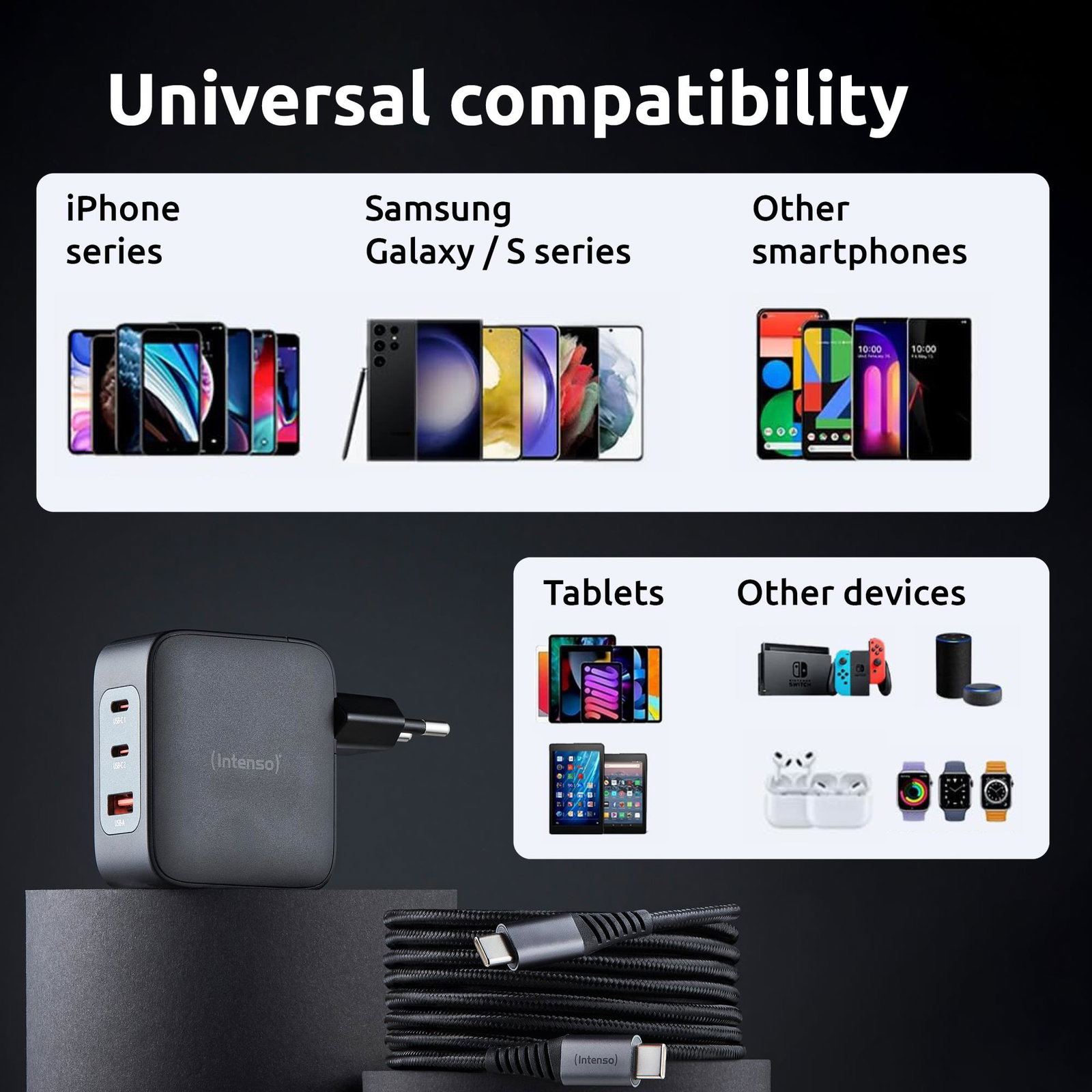 POWER ADAPTER USB-C GAN +C520C/7810010 INTENSO