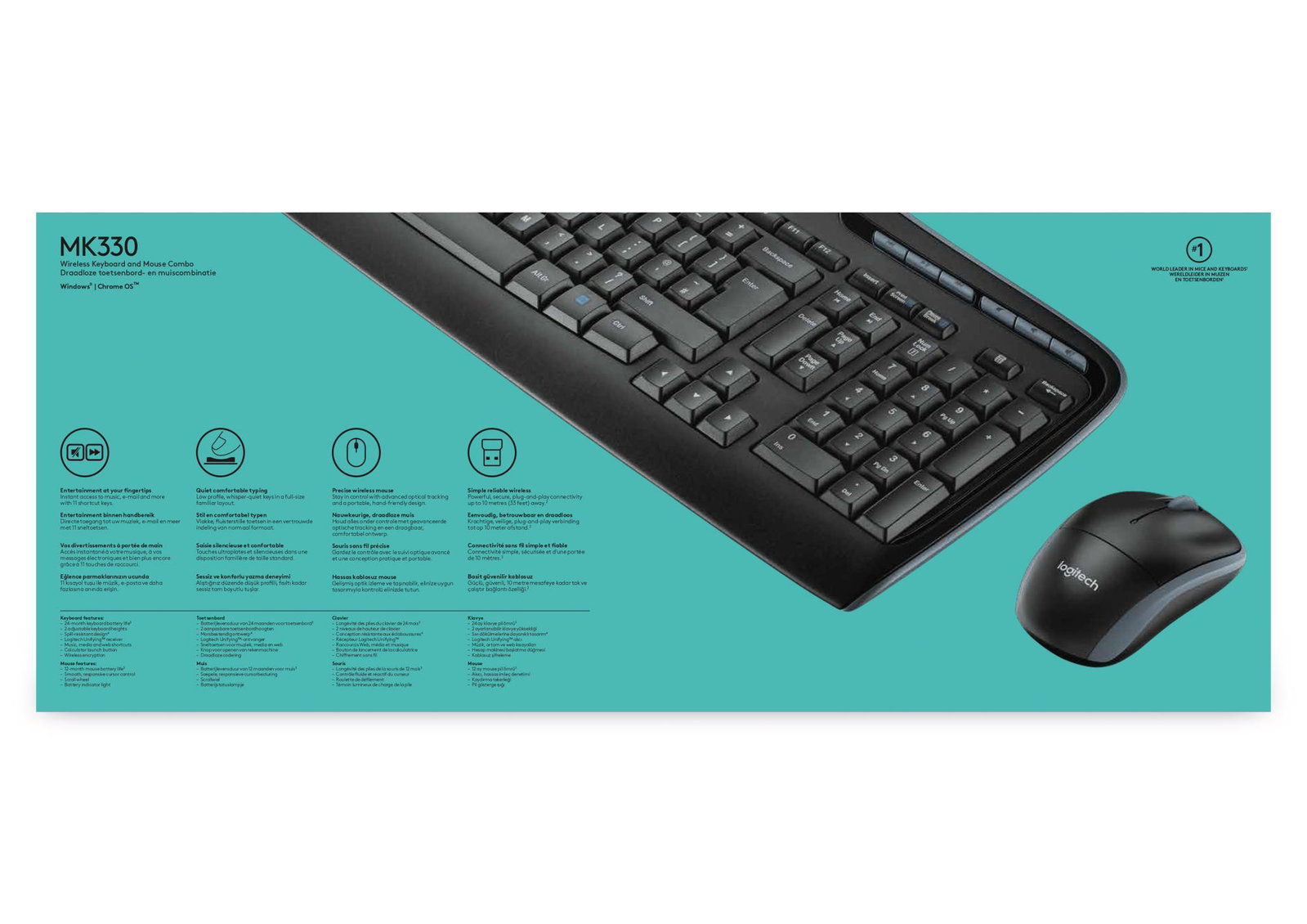 KEYBOARD +MOUSE COMBO MK330/ENG 920-003989 LOGITECH