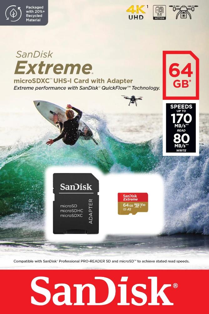 MEMORY MICRO SDXC 64GB UHS-I/W/A SDSQXAH-064G-GN6AA SANDISK