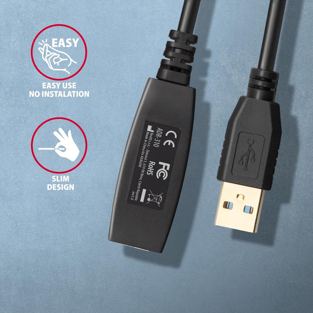 CABLE USB3.2 A-M/A-F ACTIVE/10M ADR-310 AXAGON