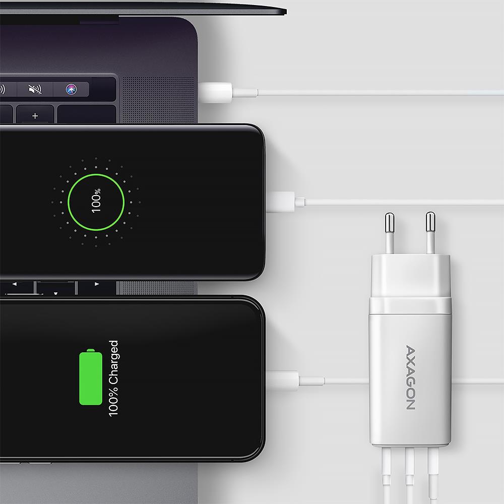 MOBILE CHARGER WALL USB 65W/GAN 3PORT ACU-DPQ65W AXAGON