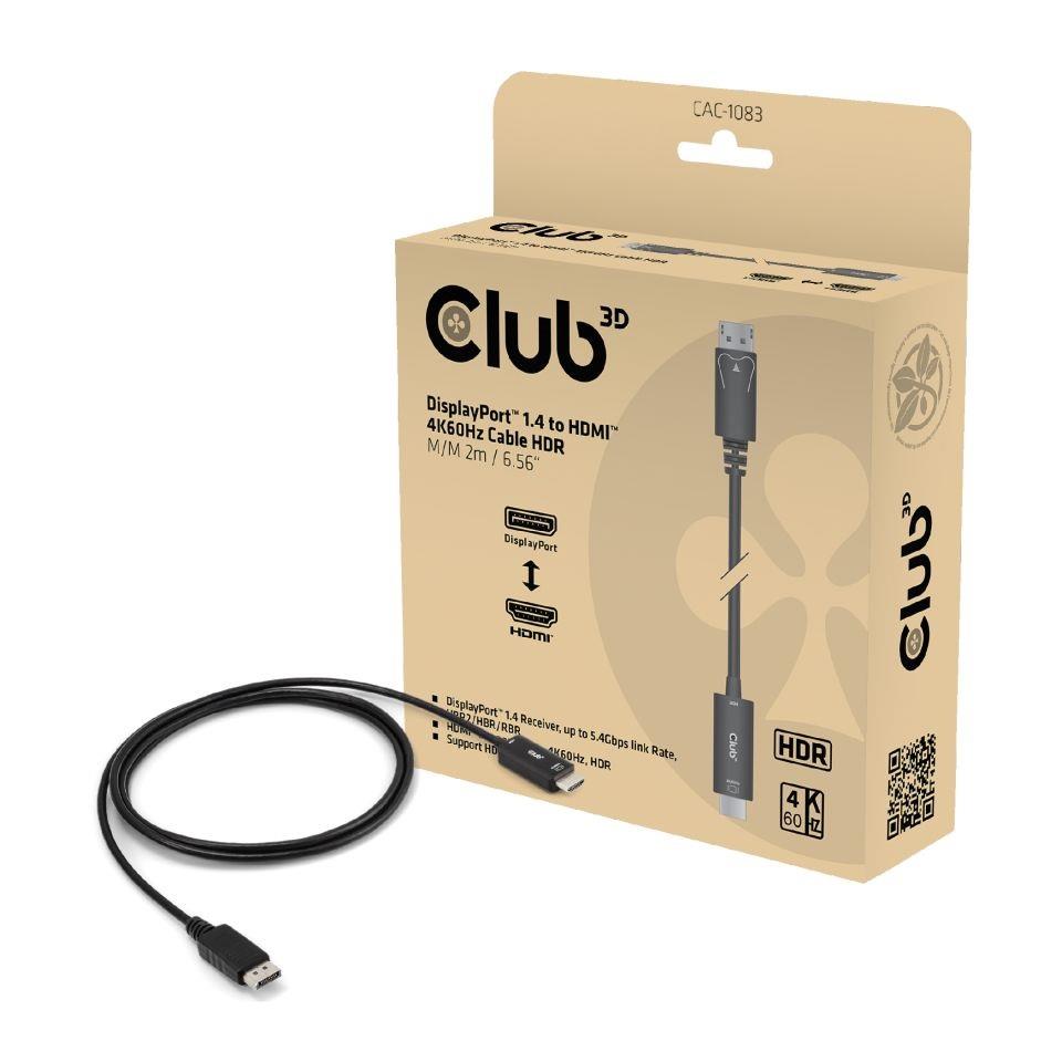 CABLE DP TO HDMI 2M/CAC-1083 CLUB3D