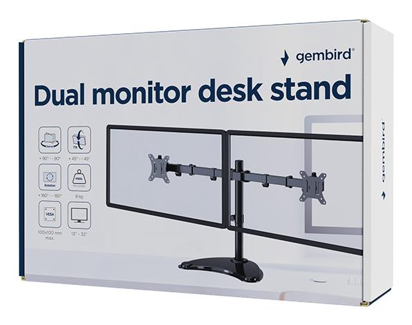 MONITOR ACC DESK STAND 13-32/DUAL MS-D2ST-02 GEMBIRD