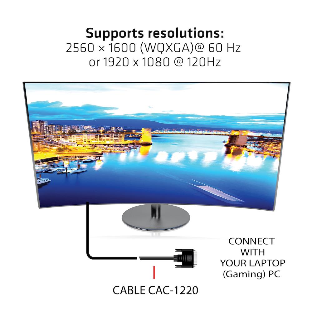CABLE DVI-D TO DVI-D 10M/M/M CAC-1220 CLUB3D