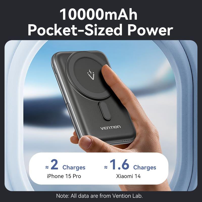 POWER BANK WRL 10000MAH 20W/MAGNETIC BLACK FHNB0 VENTION