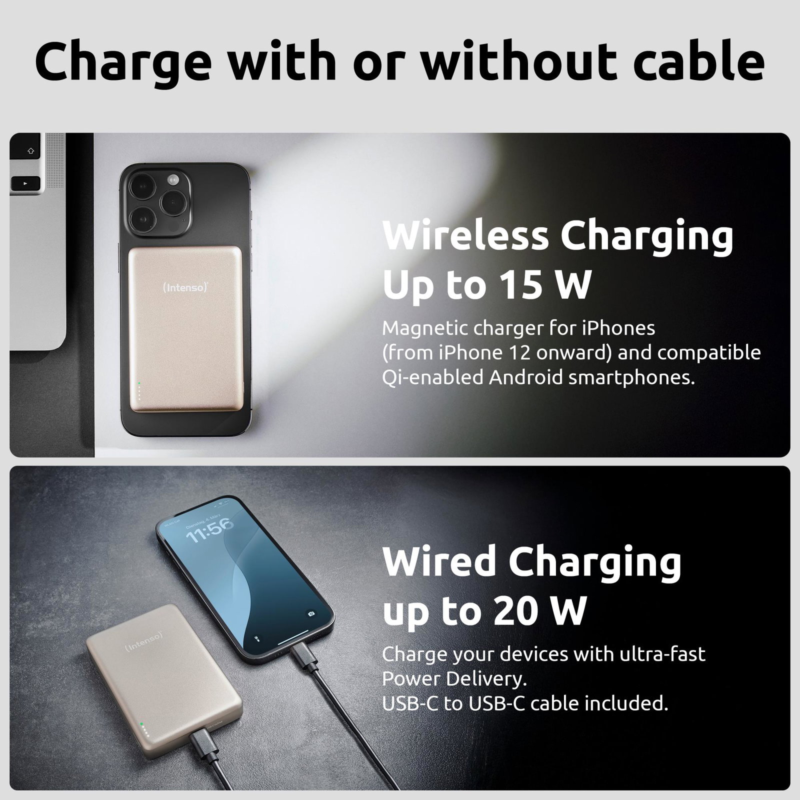 POWER BANK USB 10000MAH MAG/CHAMPAGNE 7344031 INTENSO