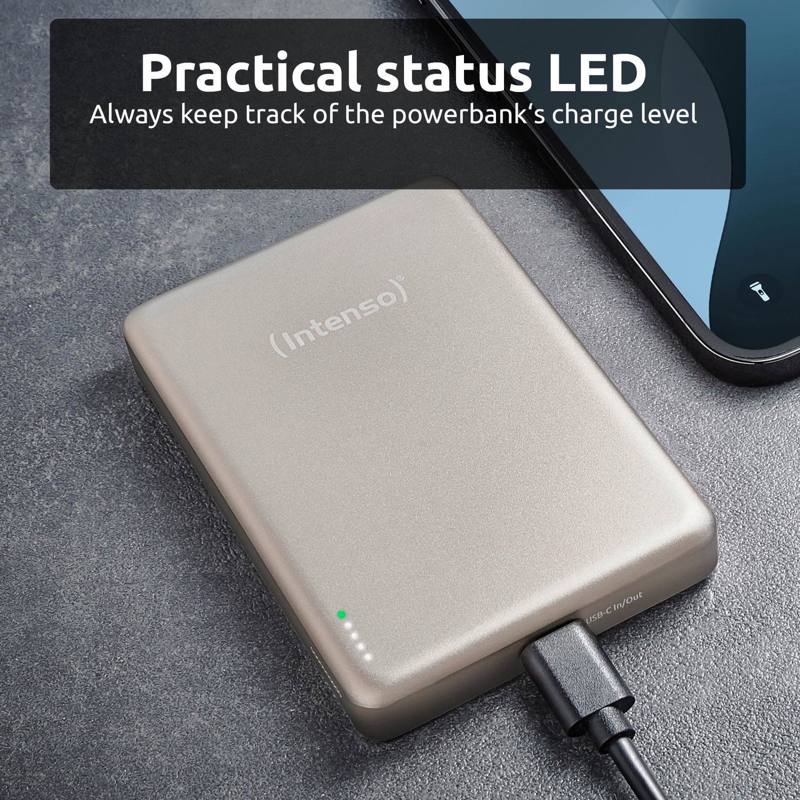 POWER BANK USB 10000MAH MAG/CHAMPAGNE 7344031 INTENSO