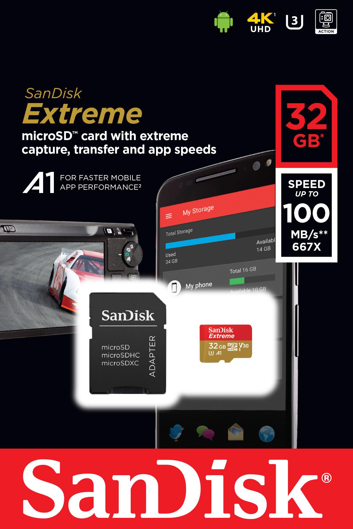 MEMORY MICRO SDHC 32GB UHS-I/W/A SDSQXAF-032G-GN6MA SANDISK