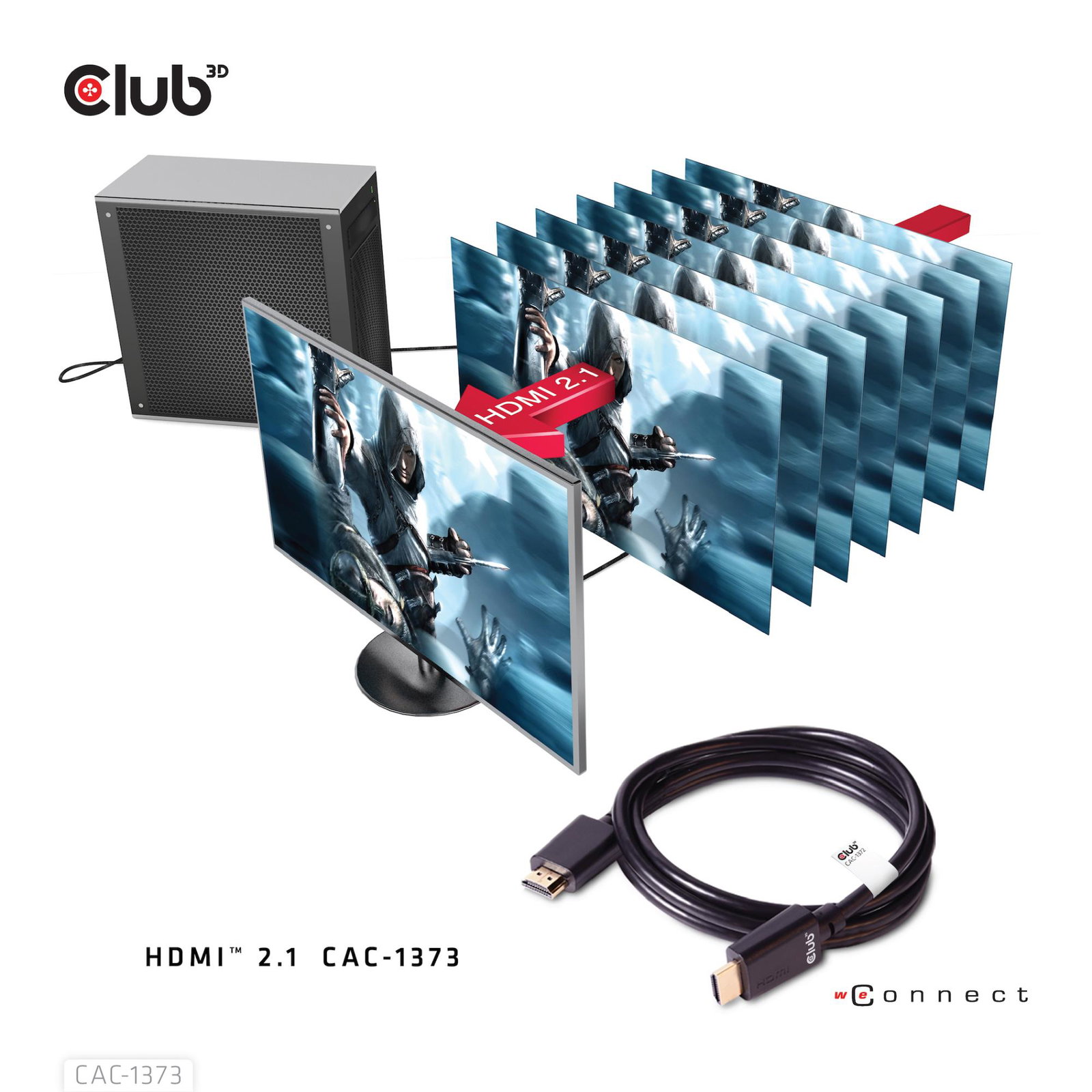 CABLE HDMI TO HDMI 3M/M/M CAC-1373 CLUB3D