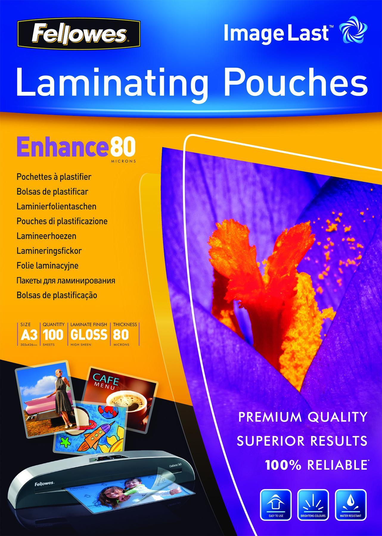 LAMINATOR POUCH IMAGELAST/A3 80 100PCS 5306207 FELLOWES