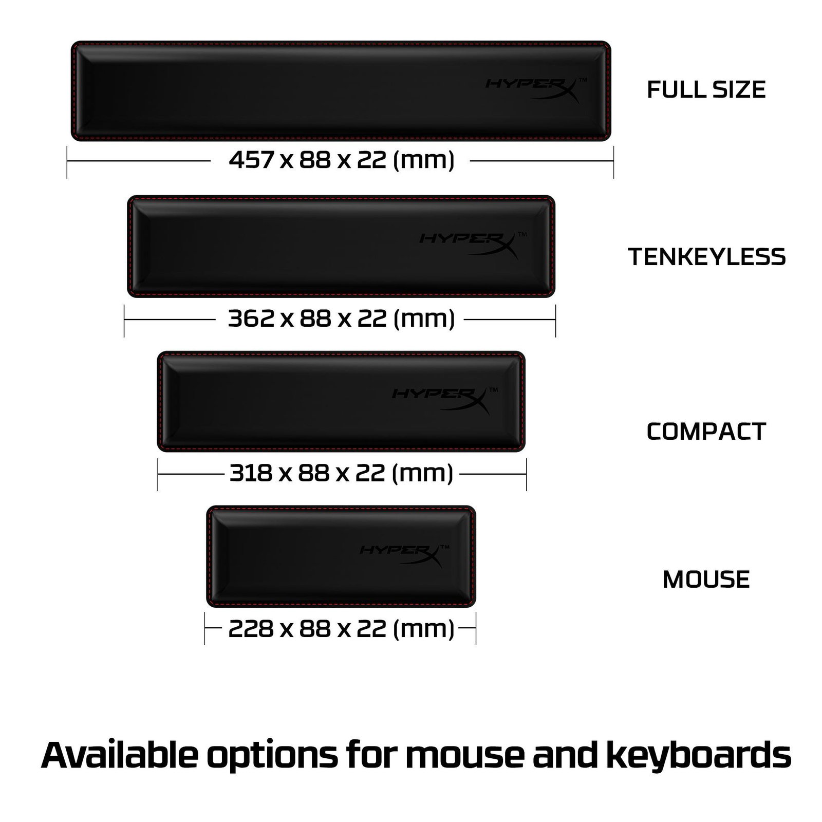 KEYBOARD ACC WRIST REST/TENKEYLESS HYPERX
