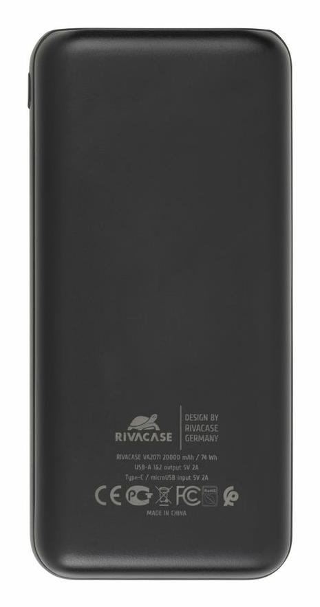 POWER BANK USB 20000MAH/VA2071 BLACK RIVACASE