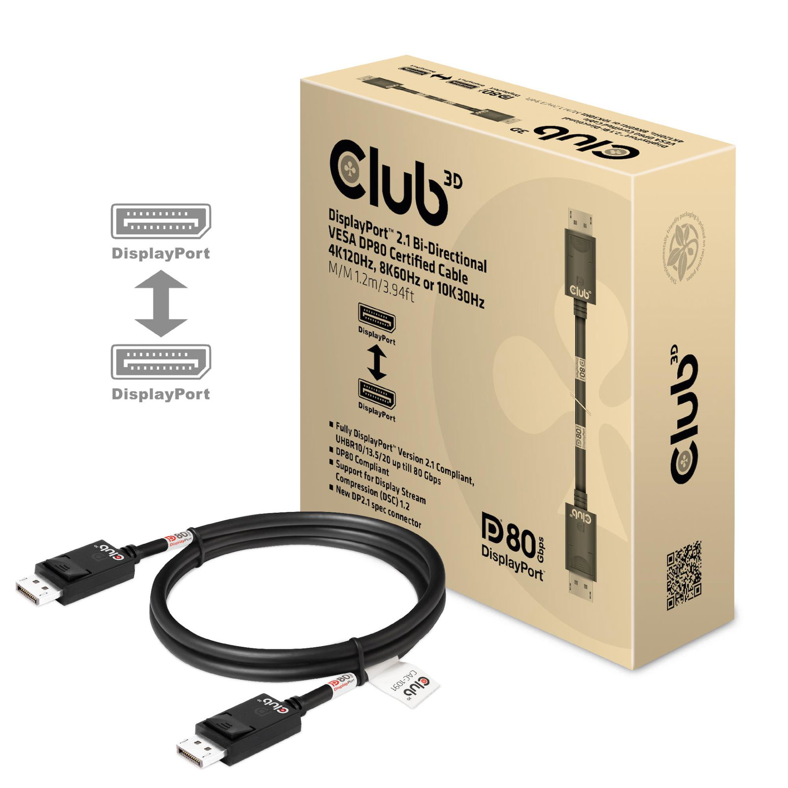 CABLE DP TO DP 1.2M/M/M CAC-1091 CLUB3D