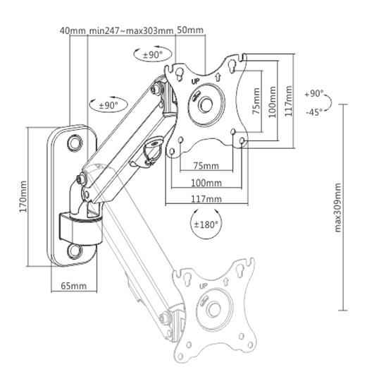 DISPLAY ACC MOUNTING ARM 27/MA-WA1-01 GEMBIRD
