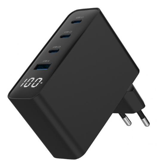 CHARGER USB 100W 4PORT GAN/TA-UC-PDQC100LCD-01-BK GEMBIRD