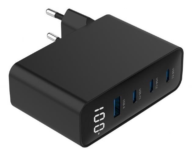 CHARGER USB 100W 4PORT GAN/TA-UC-PDQC100LCD-01-BK GEMBIRD