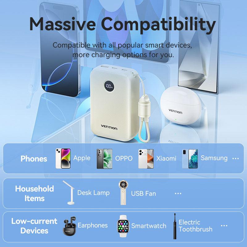 POWER BANK USB 20000MAH 22.5W/BEIGE FKBN0-C VENTION