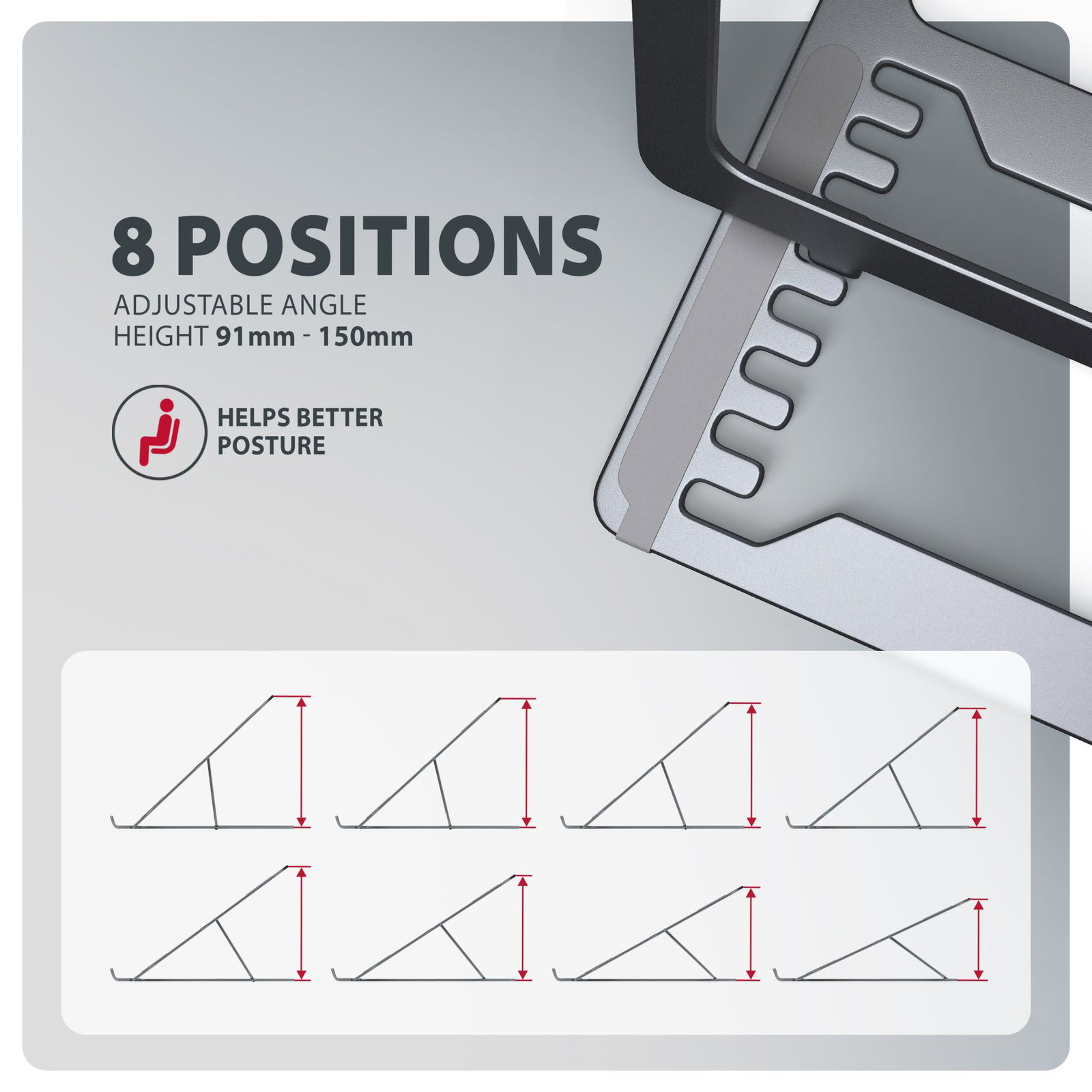 NB ACC STAND 10-17.3/ALUMINUM GREY STND-LAG AXAGON
