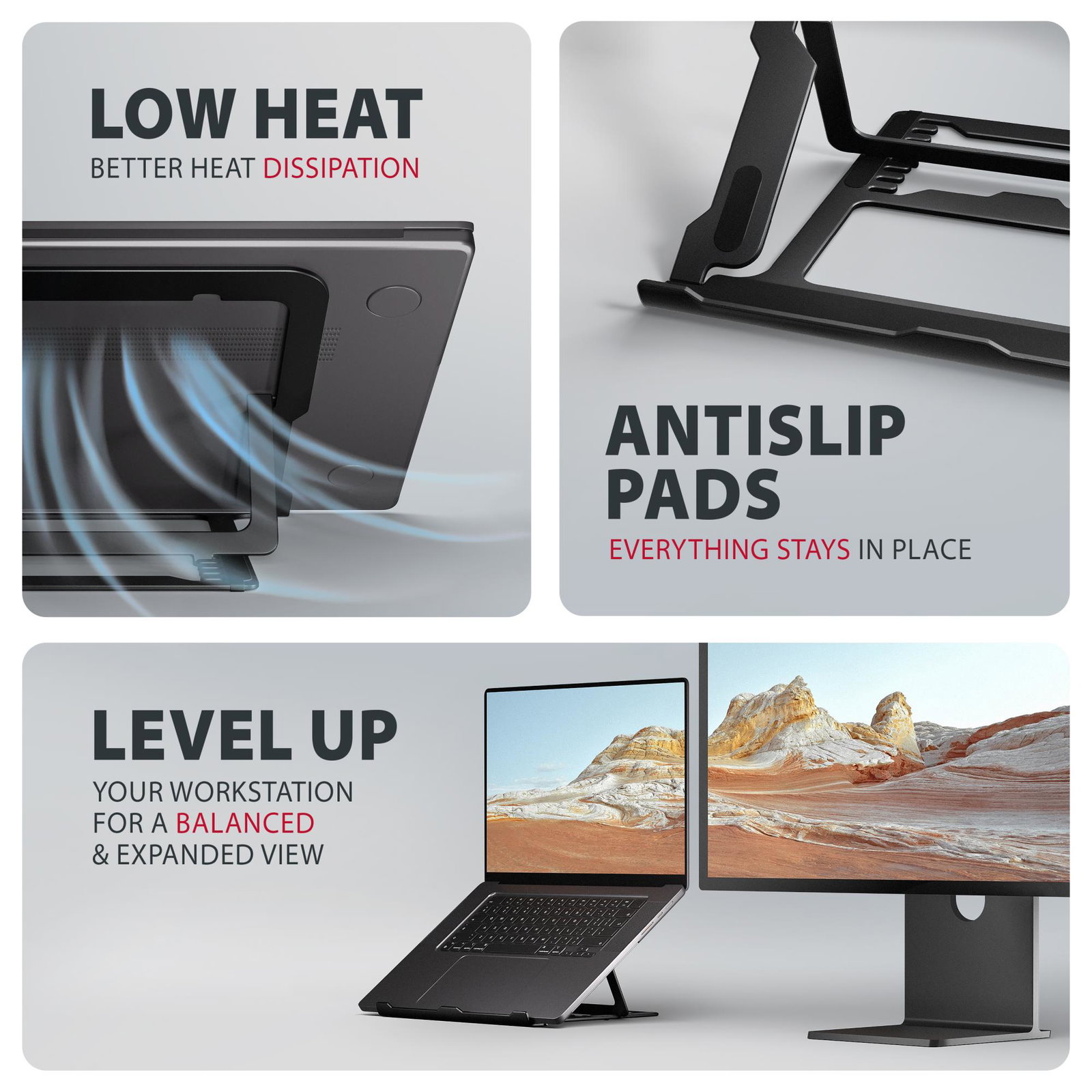 NB ACC STAND 10-17.3/ALUMINUM BLACK STND-LAB AXAGON