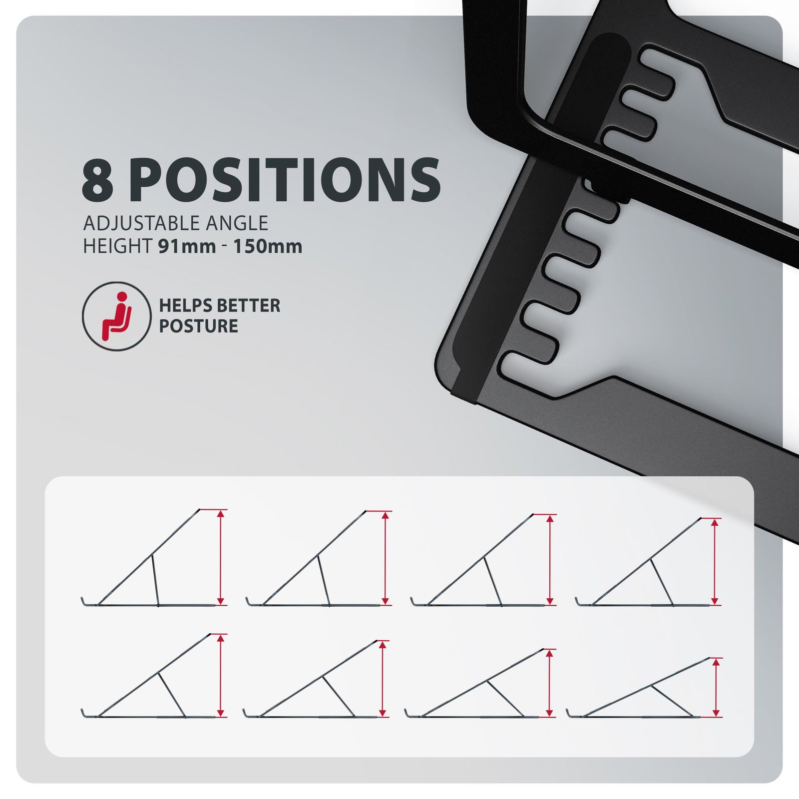 NB ACC STAND 10-17.3/ALUMINUM BLACK STND-LAB AXAGON