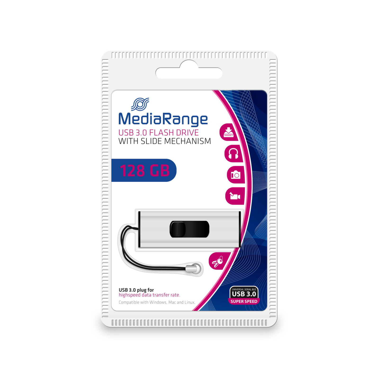 MEMORY DRIVE FLASH USB3.2/128GB MR918 MEDIARANGE