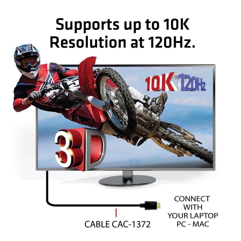 CABLE HDMI TO HDMI 2M/M/M CAC-1372 CLUB3D
