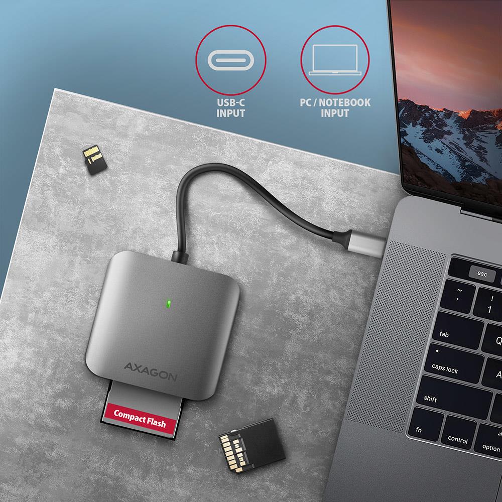 MEMORY READER USB-C 3-SLOT/SD/MICROSD/CF CRE-S3C AXAGON
