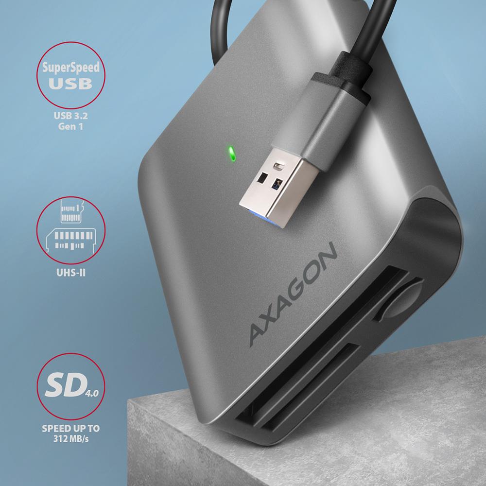 MEMORY READER USB3.2 3-SLOT/SD/MICROSD/CF CRE-S3 AXAGON