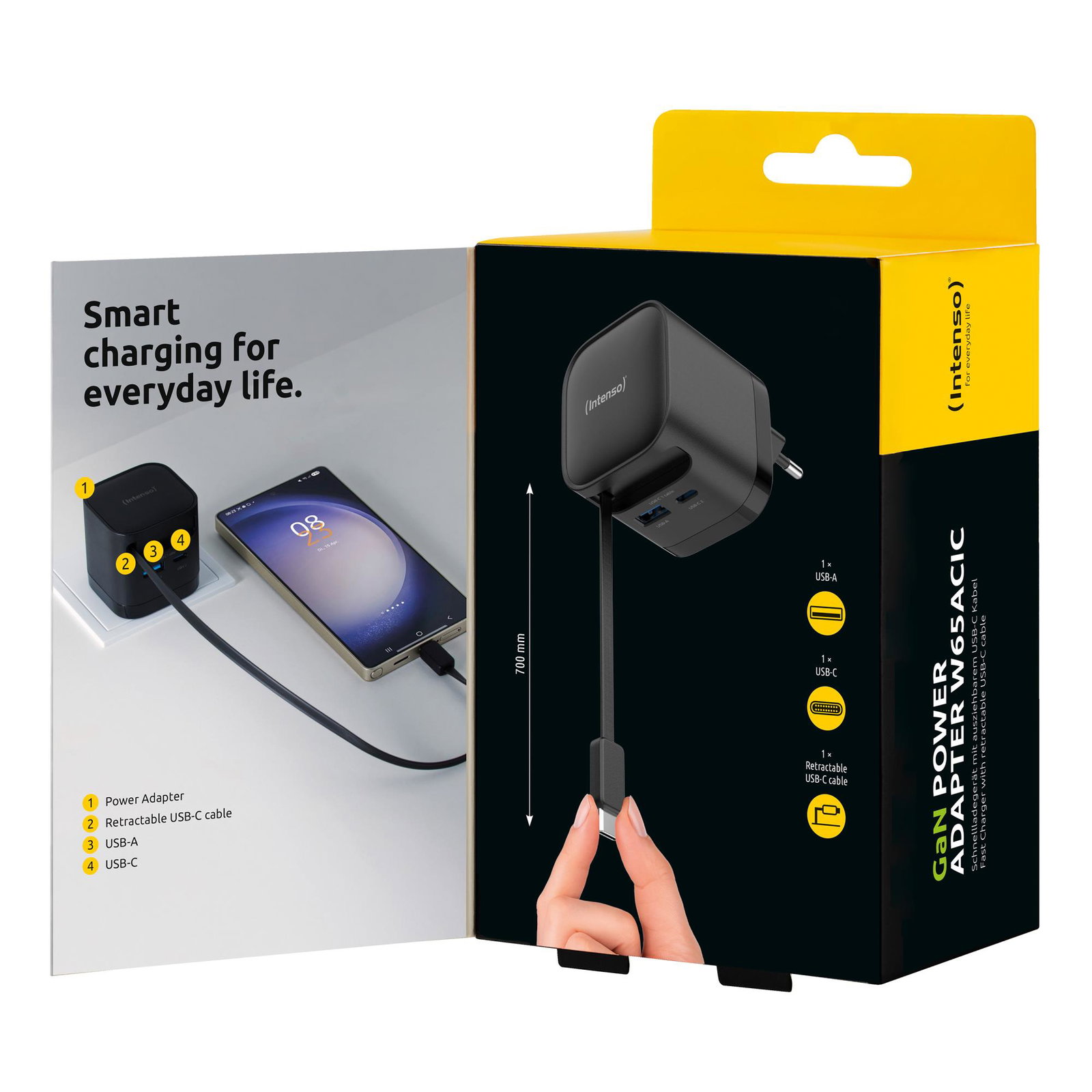 POWER ADAPTER 1XUSB-A/1XUSB-C/BLACK 7806520 INTENSO