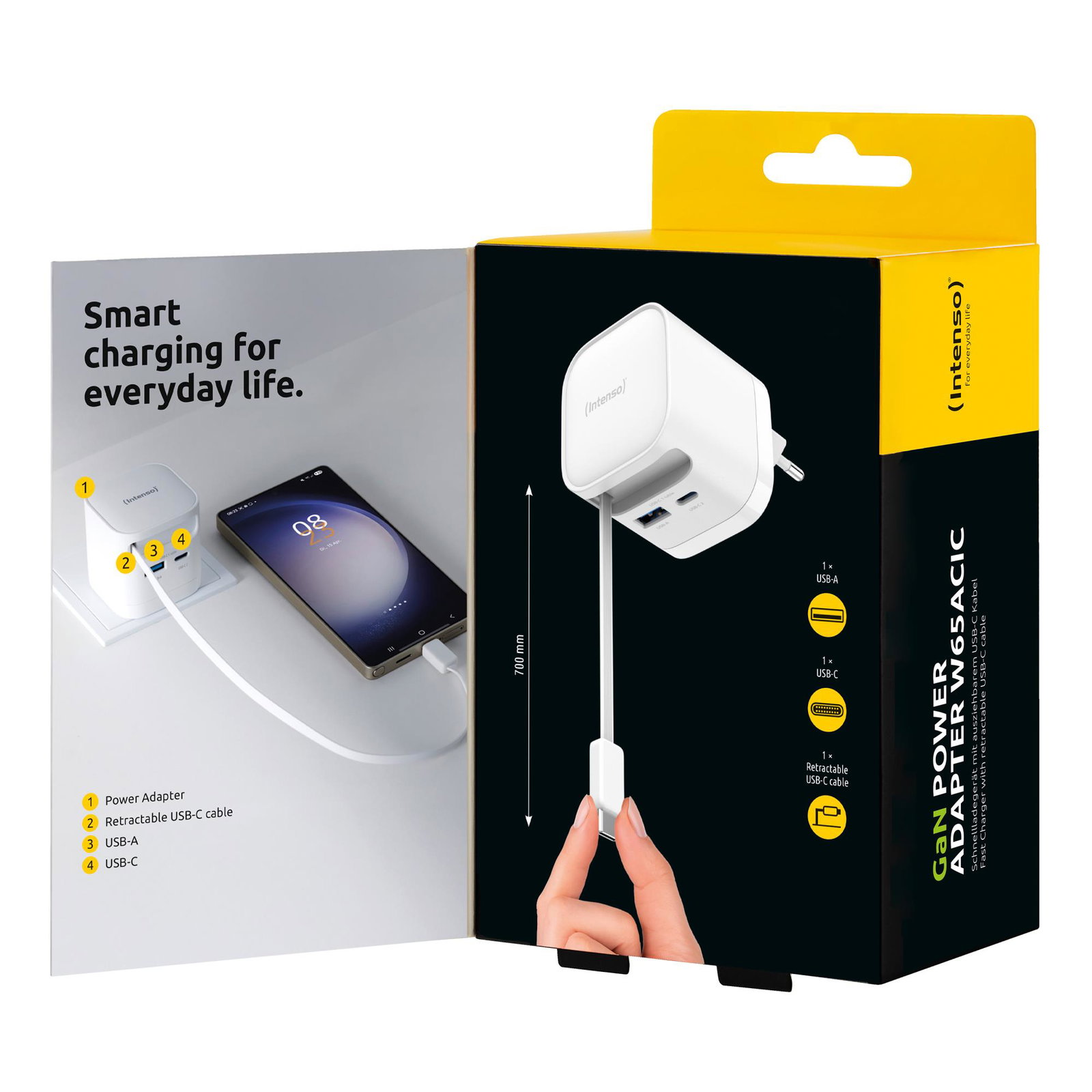 POWER ADAPTER 1XUSB-A/1XUSB-C/BLACK 7806522 INTENSO