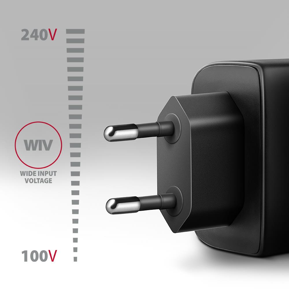 MOBILE CHARGER WALL USB 45W/GAN 2PORT ACU-PQ45 AXAGON