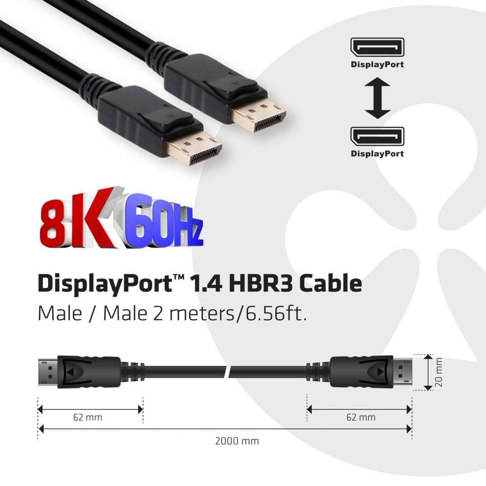 CABLE DP TO DP 2M/M/M CAC-2068 CLUB3D