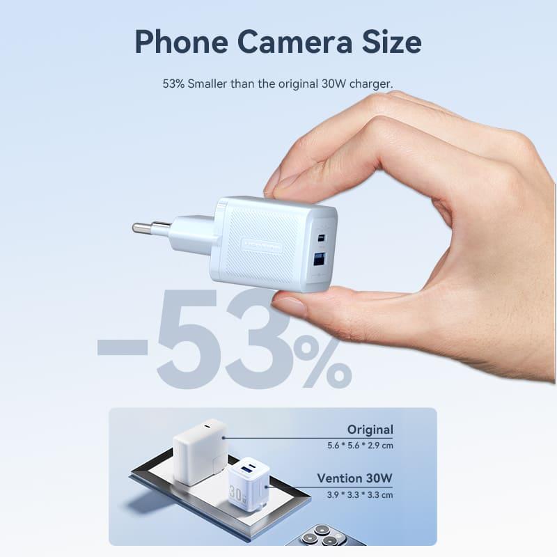 MOBILE CHARGER WALL 65W USB/3P WHITE FERW0-EU VENTION