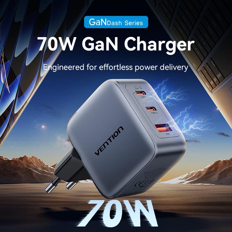 MOBILE CHARGER WALL 3PORT/70W FEXH0-EU VENTION