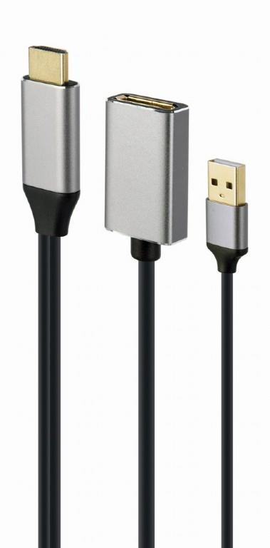 I/O ADAPTER HDMI TO DP/BLACK A-HDMIM-DPF-02 GEMBIRD