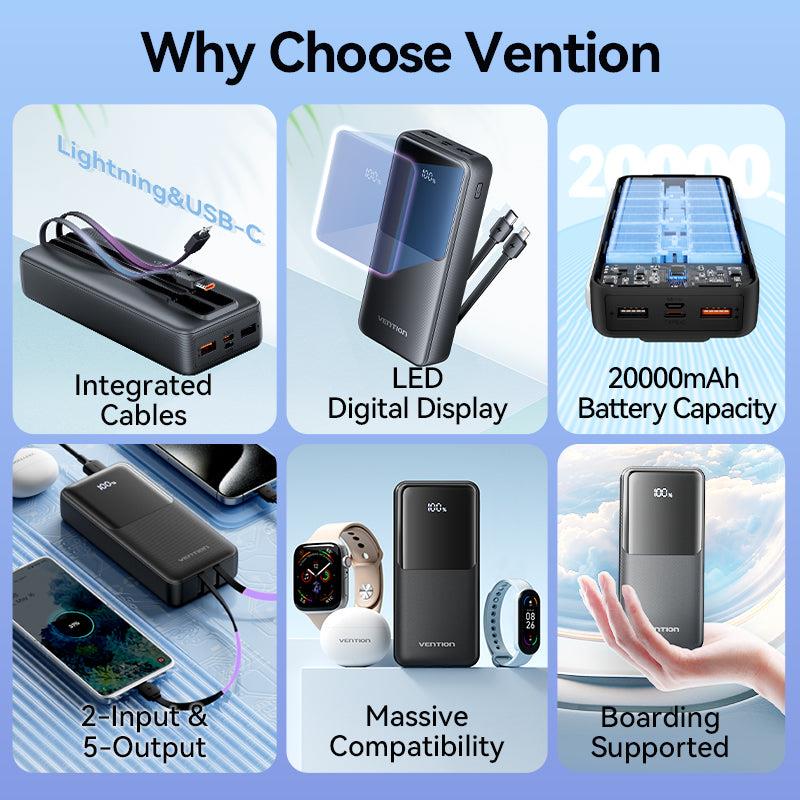 POWER BANK USB 20000MAH 22.5W/BLACK FHPB0 VENTION
